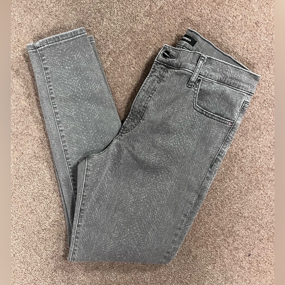Express Gray Snake Print Jeans
